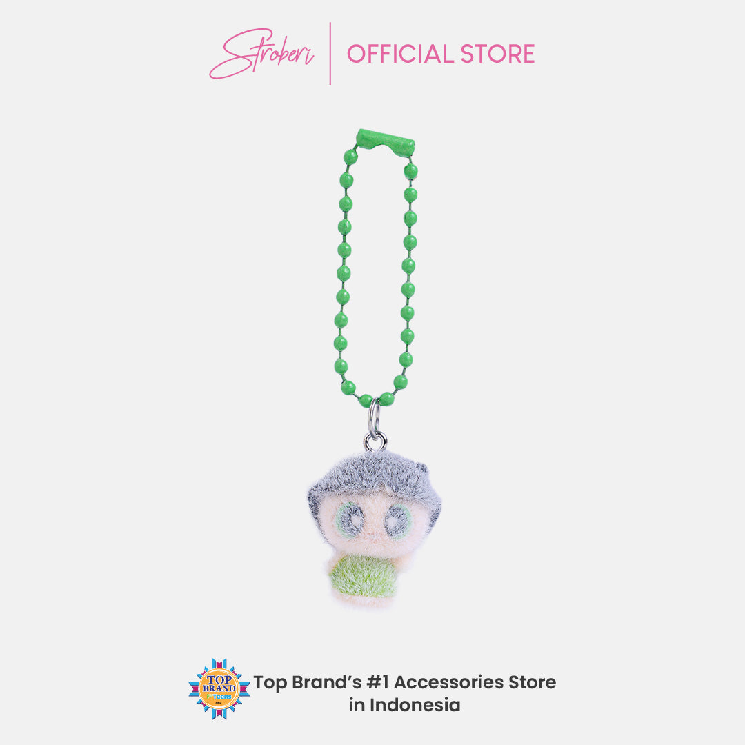 Stroberi Mini Clay Fur Character Keychain