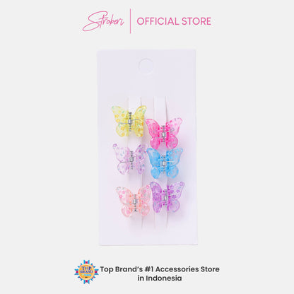 Stroberi Butterfly Hair Clip Set