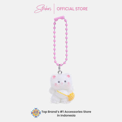 Stroberi Mini Clay Fur Character Keychain
