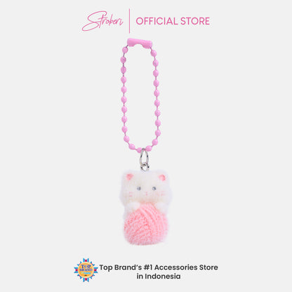 Stroberi Mini Clay Fur Character Keychain