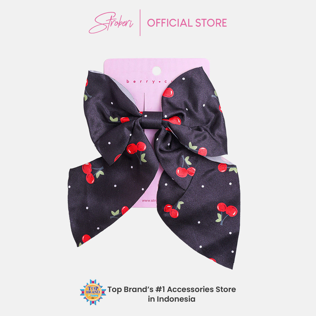 Stroberi Mix Fabric Bow Hair Clip