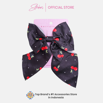 Stroberi Mix Fabric Bow Hair Clip