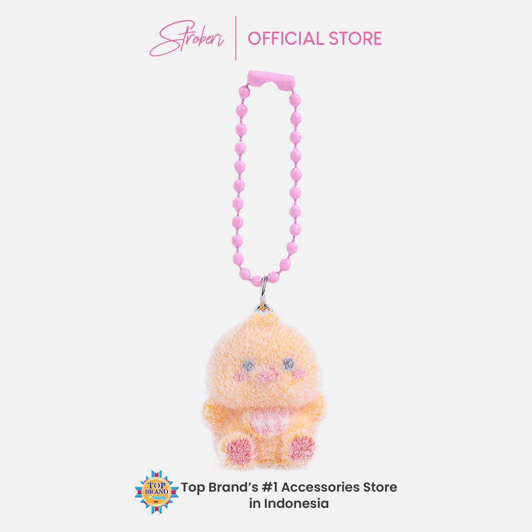 Stroberi Mini Clay Fur Character Keychain