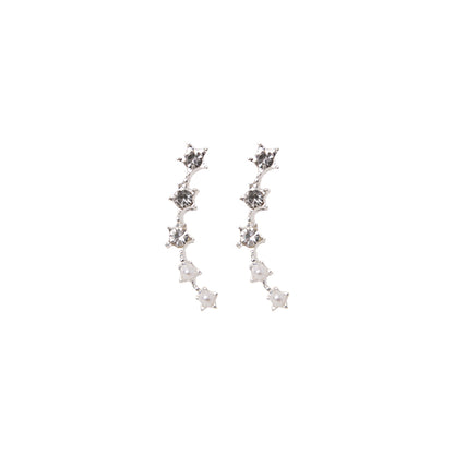 Stroberi Rhinestone Long Stud Earring