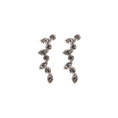 Stroberi Rhinestone Long Stud Earring