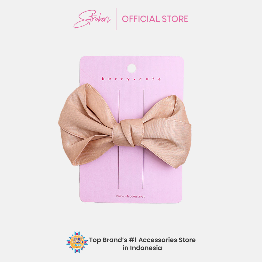 Stroberi Mix Fabric Bow Hair Clip
