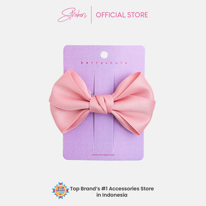 Stroberi Mix Fabric Bow Hair Clip