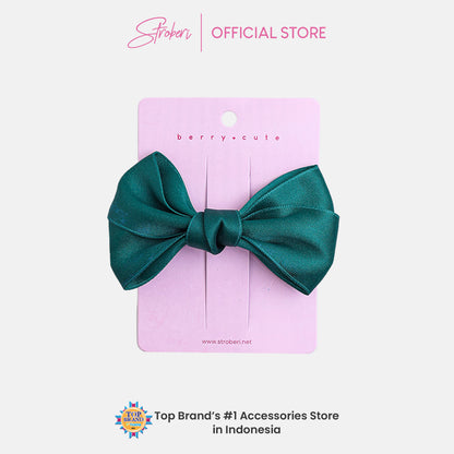 Stroberi Mix Fabric Bow Hair Clip