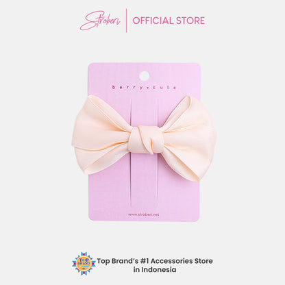 Stroberi Mix Fabric Bow Hair Clip