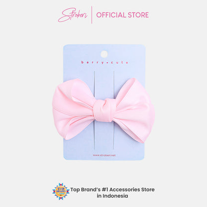 Stroberi Mix Fabric Bow Hair Clip