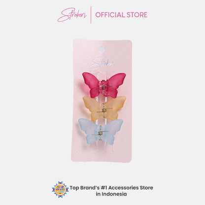 Stroberi Butterfly Hair Clip Set
