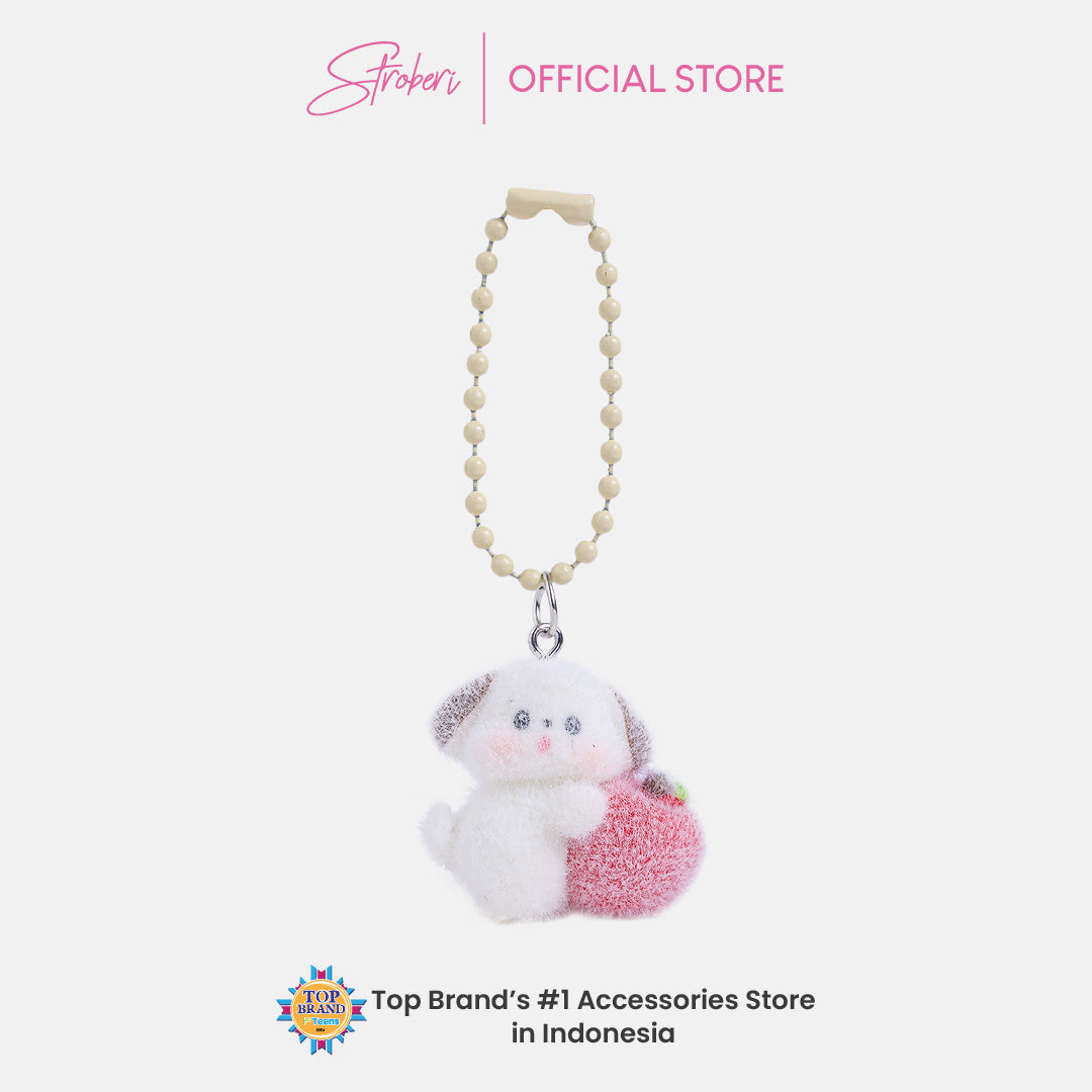 Stroberi Mini Clay Fur Character Keychain