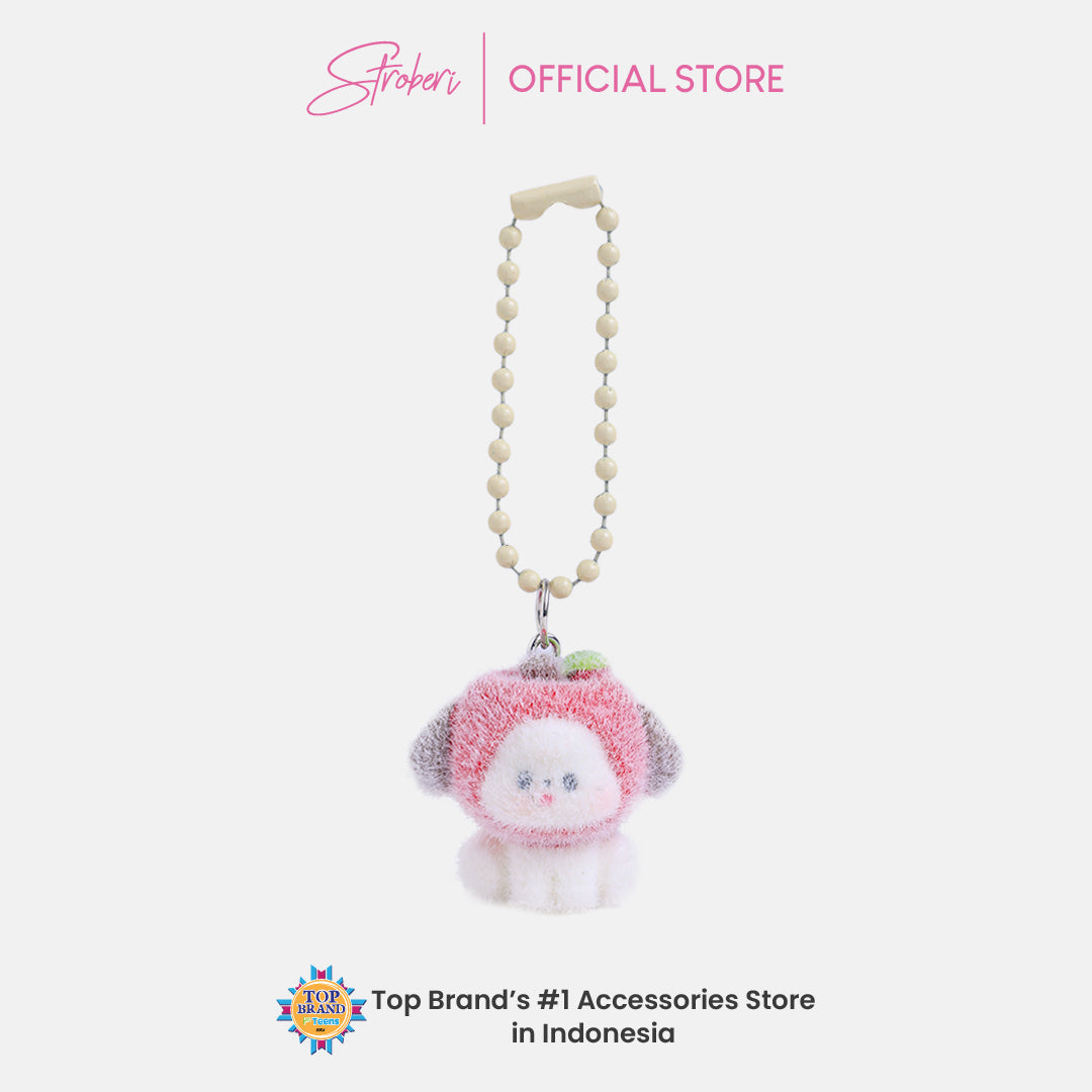 Stroberi Mini Clay Fur Character Keychain