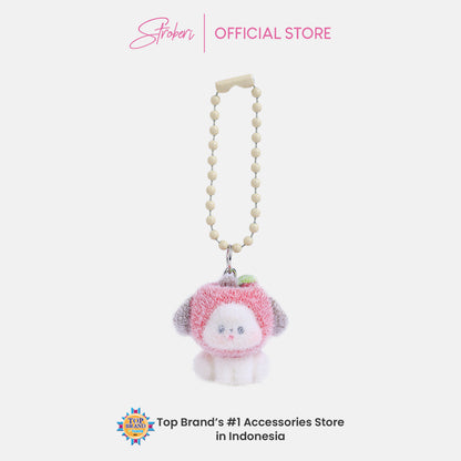 Stroberi Mini Clay Fur Character Keychain