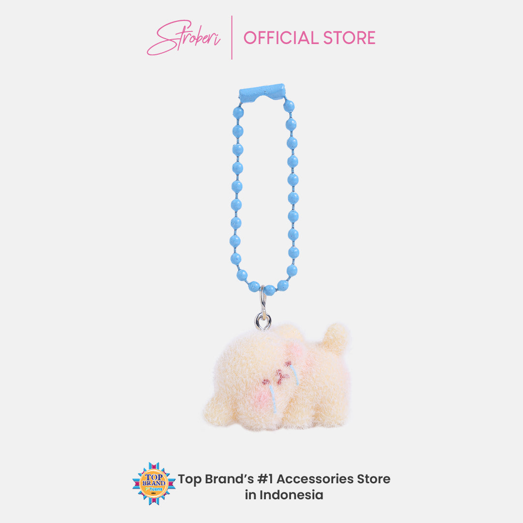 Stroberi Mini Clay Fur Character Keychain