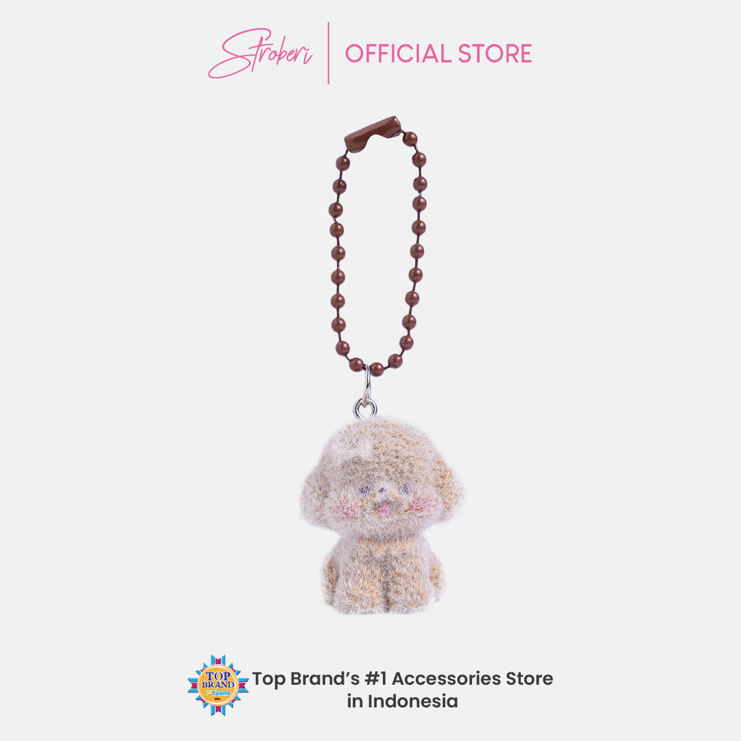 Stroberi Mini Clay Fur Character Keychain