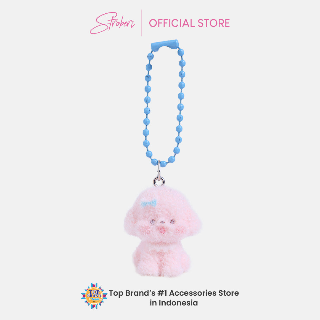 Stroberi Mini Clay Fur Character Keychain