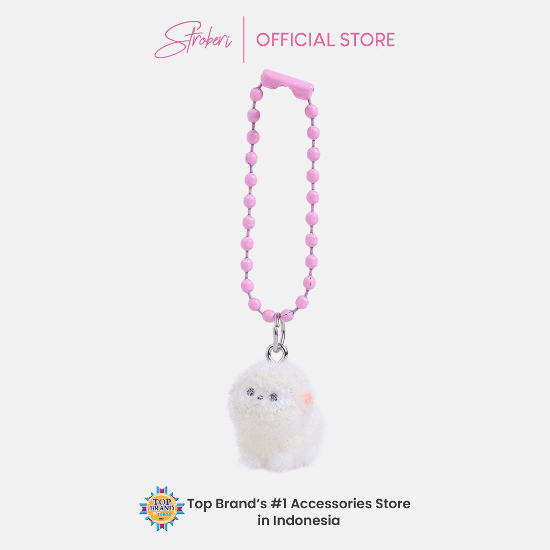 Stroberi Mini Clay Fur Character Keychain