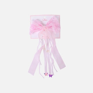 Stroberi Bow Tulle Kids Hair Clip