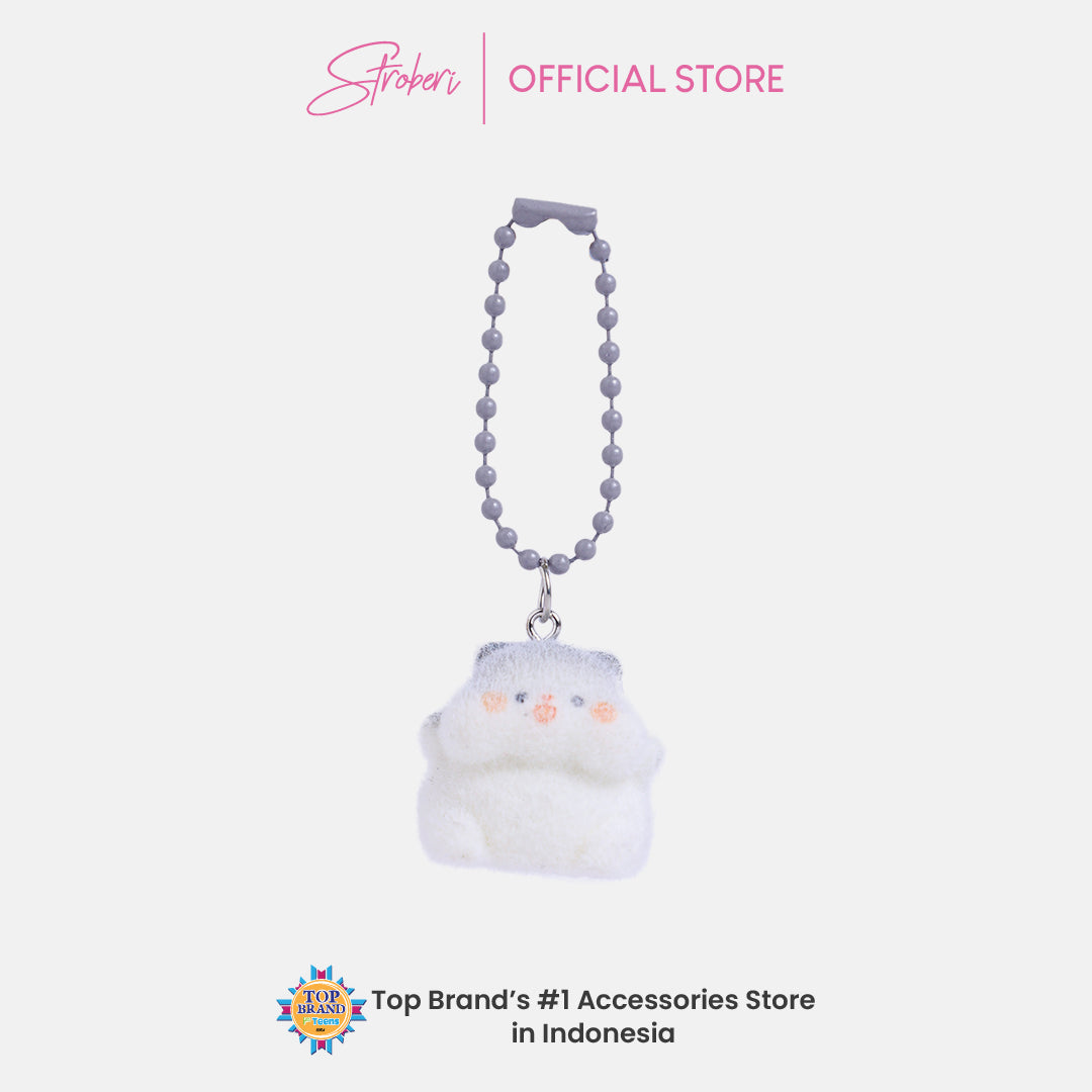 Stroberi Mini Clay Fur Character Keychain
