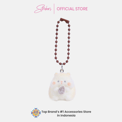 Stroberi Mini Clay Fur Character Keychain