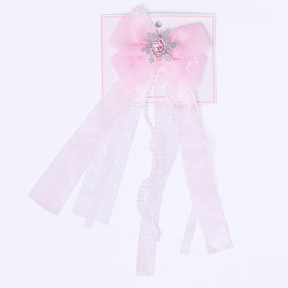 Stroberi Bow Tulle Kids Hair Clip