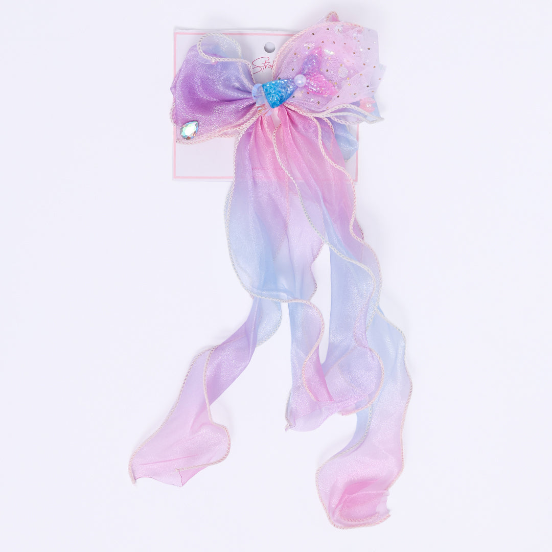 Stroberi Bow Tulle Kids Hair Clip