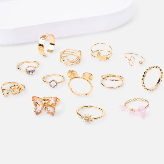 [ONLY 1 PC RANDOM] Stroberi Mix Shapes New Ring Gold