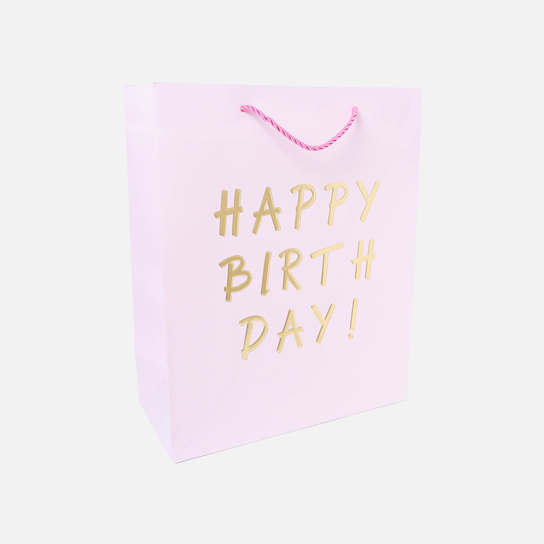 Stroberi Birthday Gift Bag HBD Pink