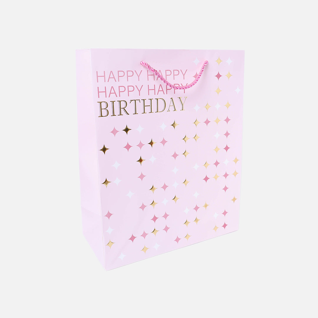 Stroberi Birthday Gift Bag HBD Pink