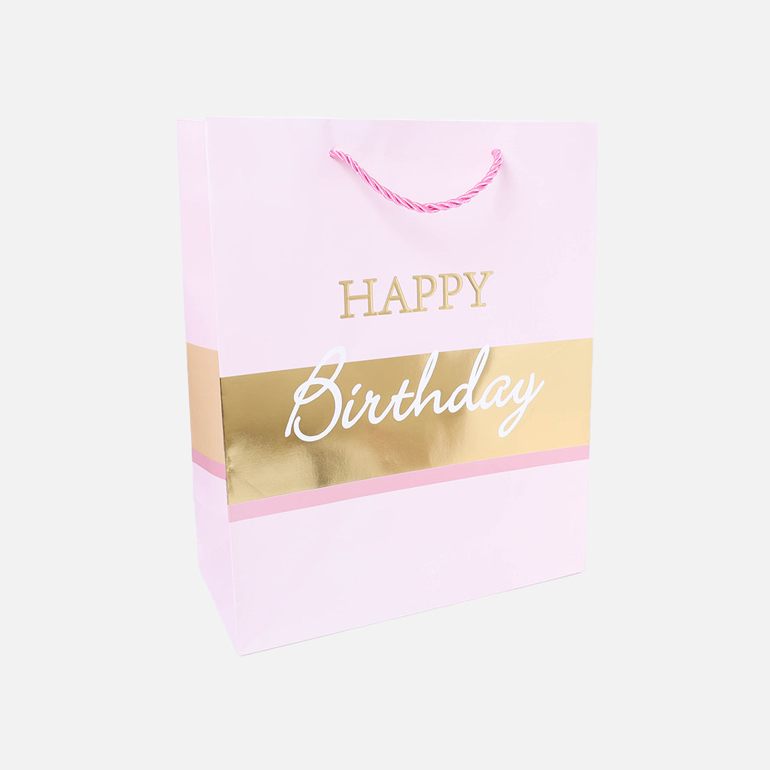 Stroberi Birthday Gift Bag HBD Pink