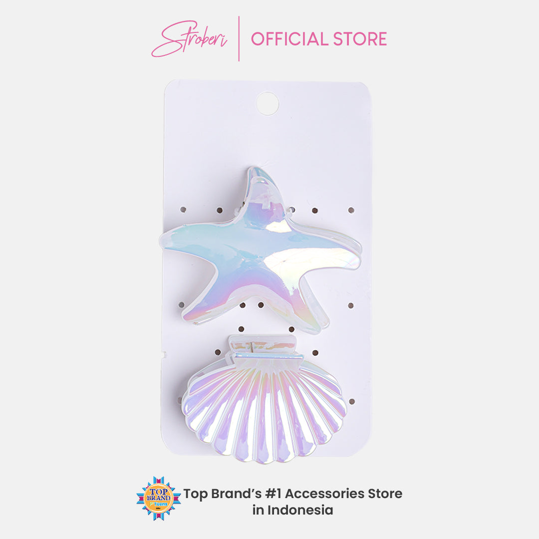 Stroberi Trans Metallic Hair Clip Set