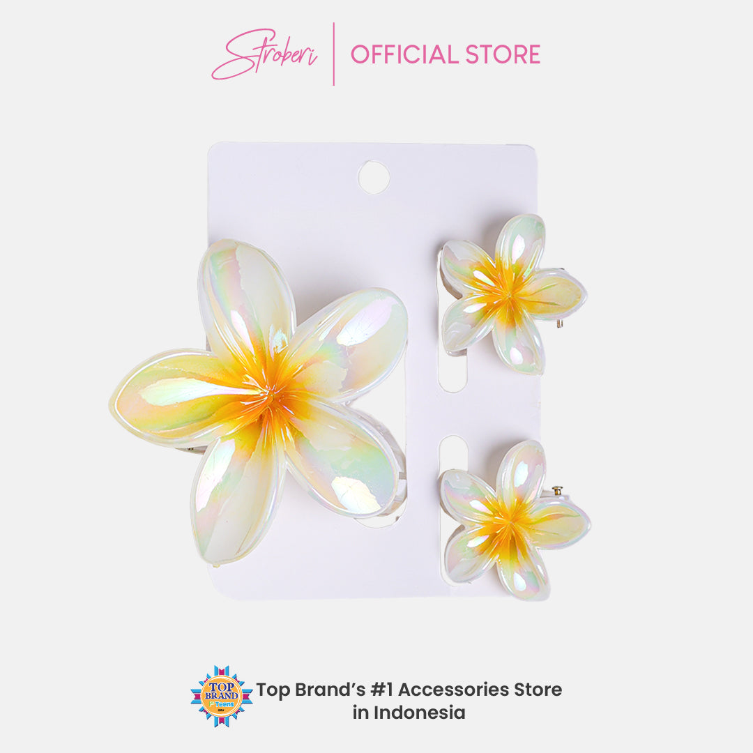 Stroberi Trans Metallic Hair Clip Set