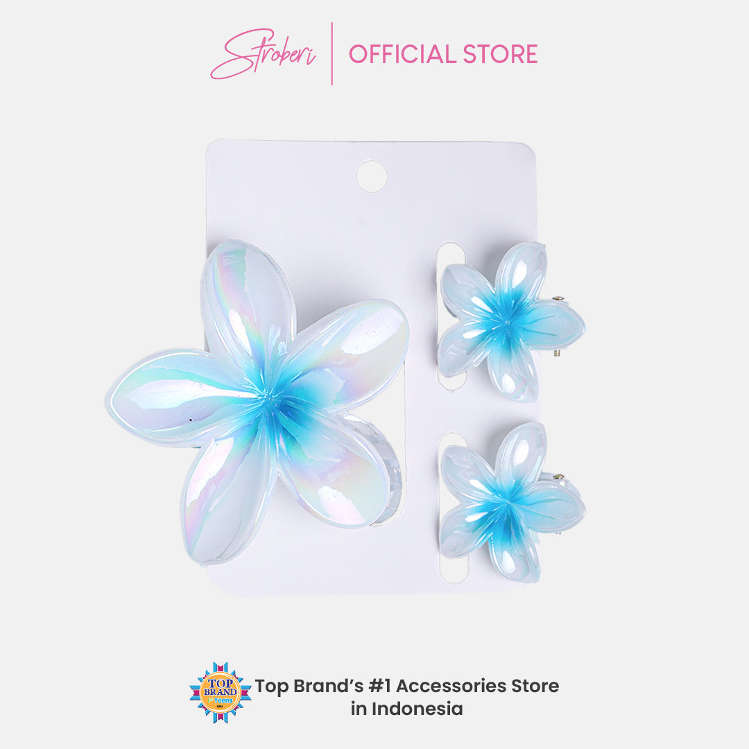 Stroberi Trans Metallic Hair Clip Set