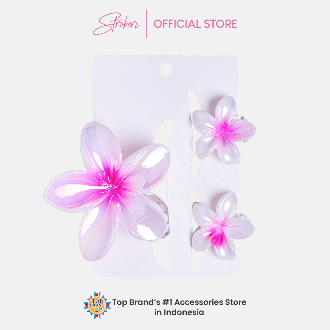 Stroberi Trans Metallic Hair Clip Set