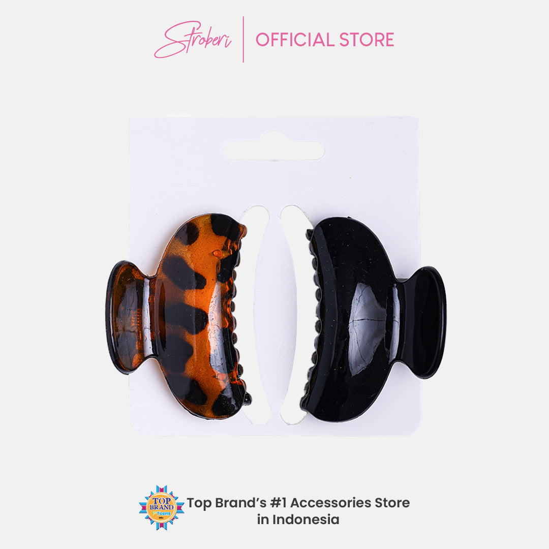 Stroberi Motif Leopard Hair Clip Set