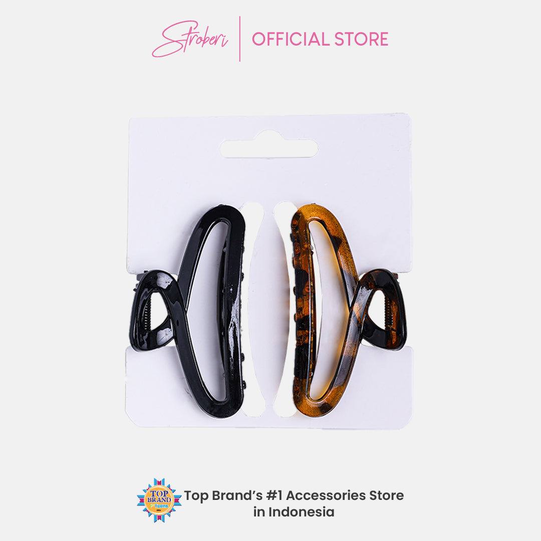 Stroberi Motif Leopard Hair Clip Set