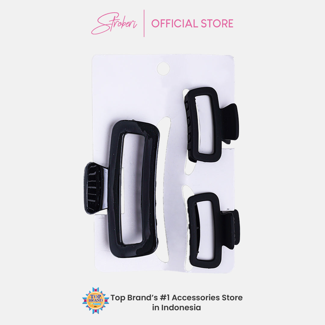 Stroberi Motif Leopard Hair Clip Set