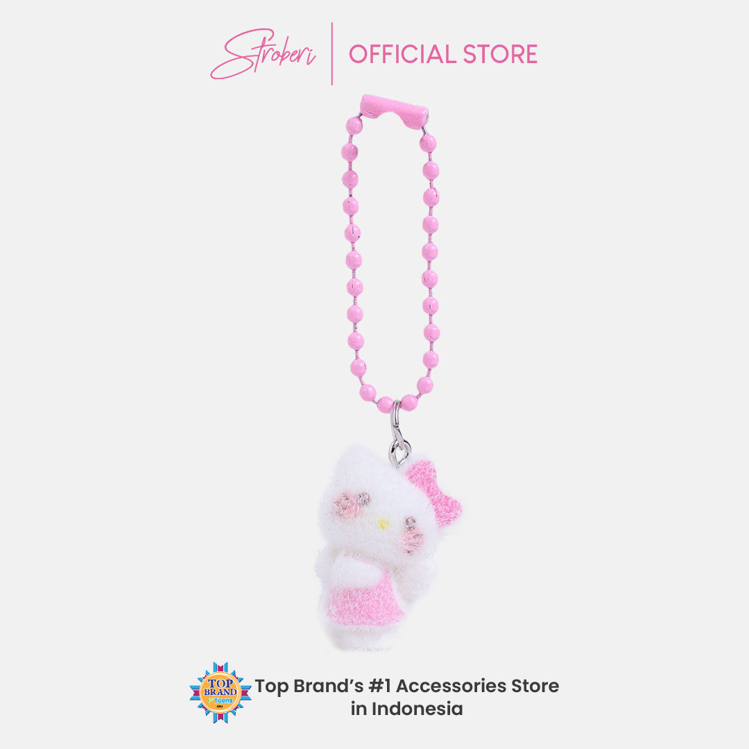 Stroberi Mini Clay Fur Character Keychain