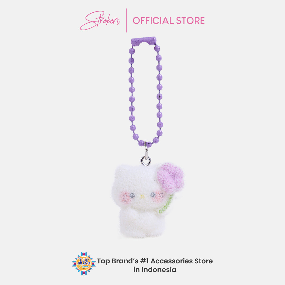 Stroberi Mini Clay Fur Character Keychain
