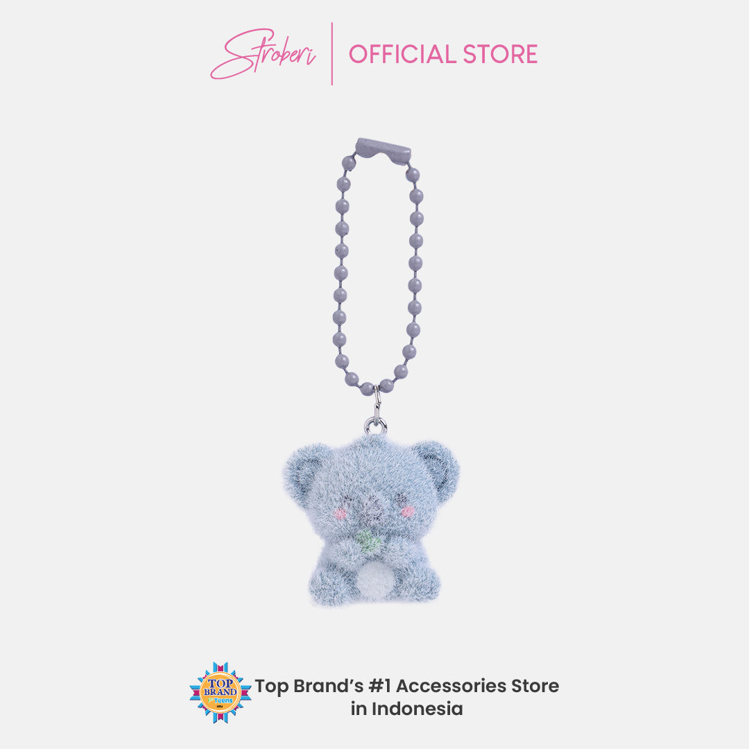 Stroberi Mini Clay Fur Character Keychain
