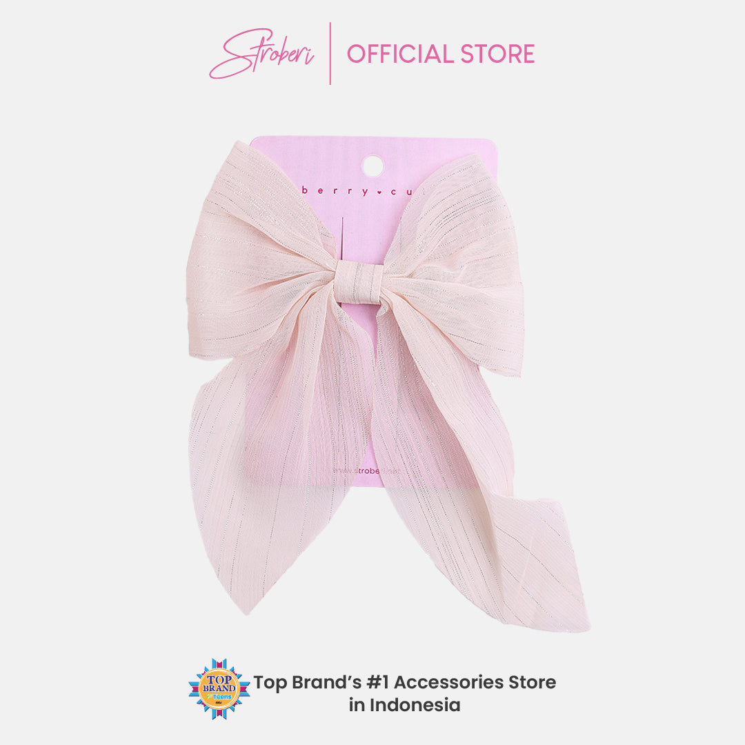 Stroberi Mix Fabric Bow Hair Clip