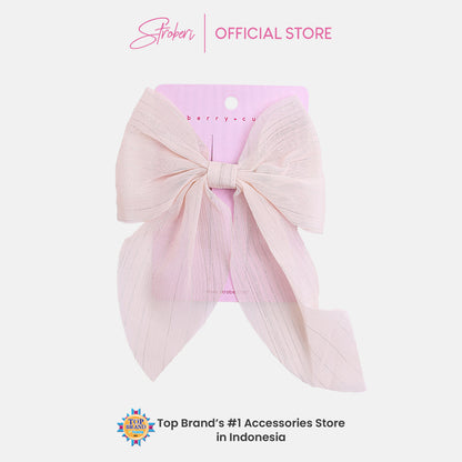 Stroberi Mix Fabric Bow Hair Clip