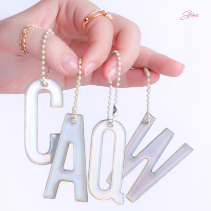 Stroberi Large Holo Alphabet Keychain