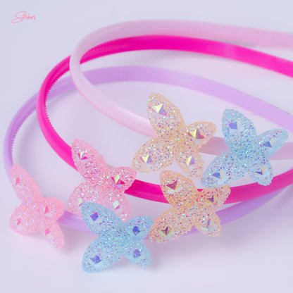 Stroberi Flower & Butterfly Clay Series Headband