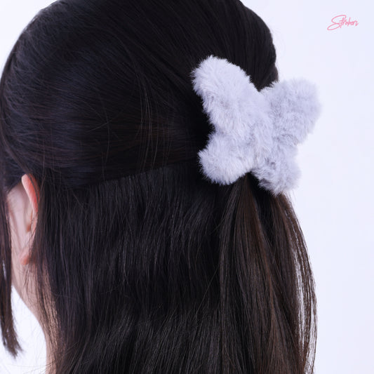 Stroberi Fur Butterfly Hair Clip