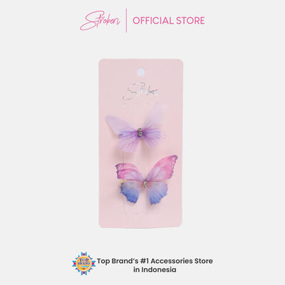 Stroberi Butterfly Hair Clip Set