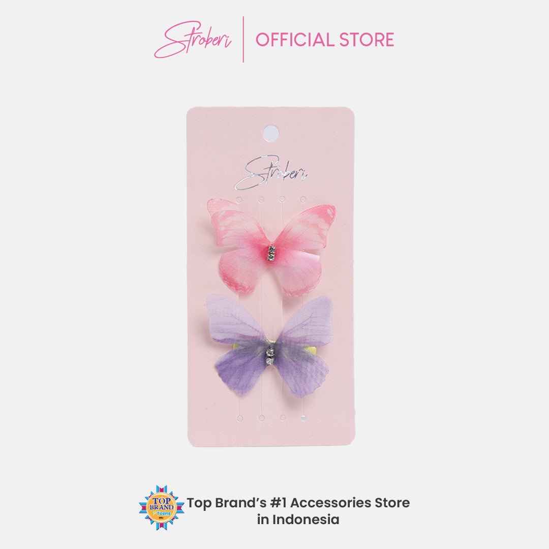 Stroberi Butterfly Hair Clip Set
