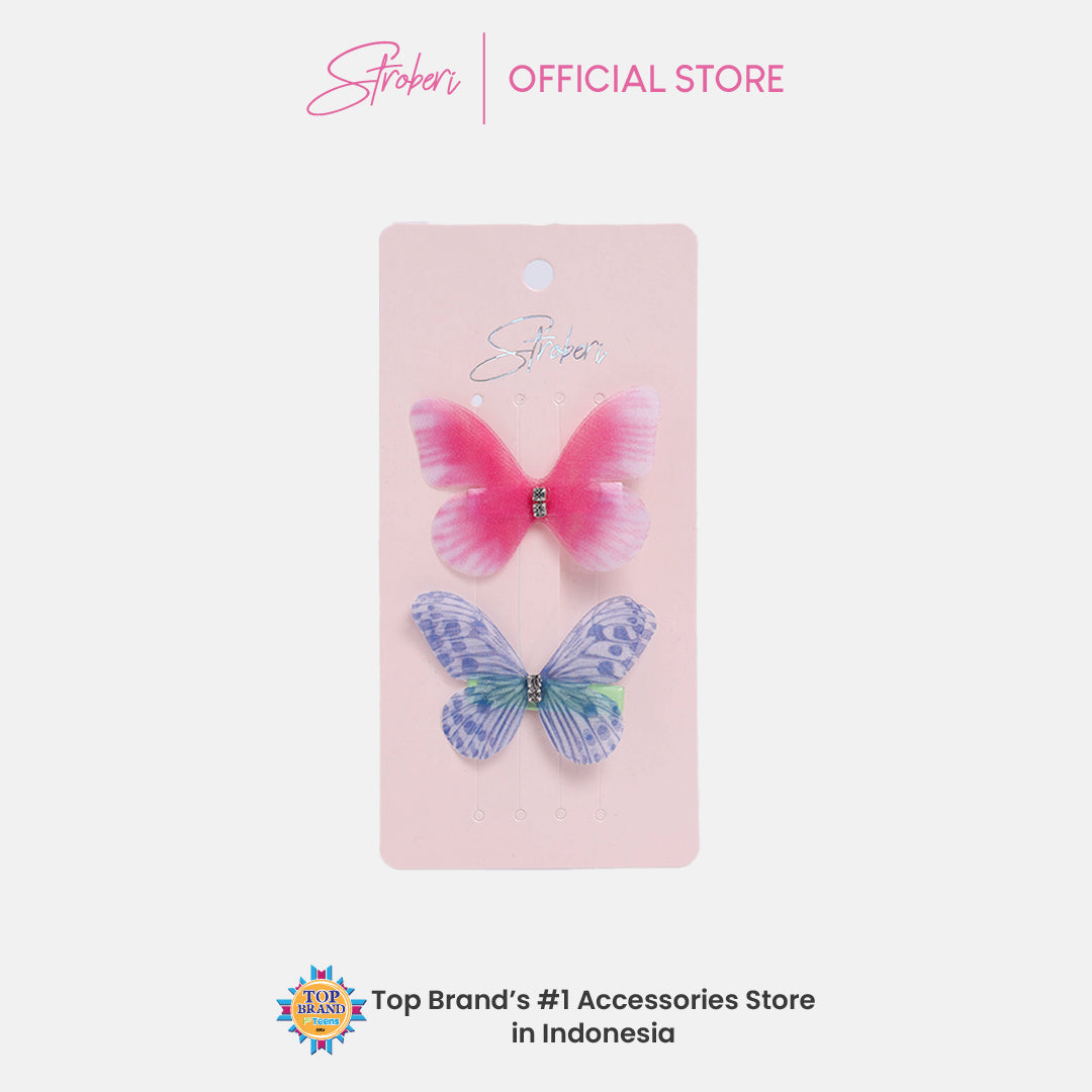 Stroberi Butterfly Hair Clip Set