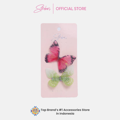 Stroberi Butterfly Hair Clip Set